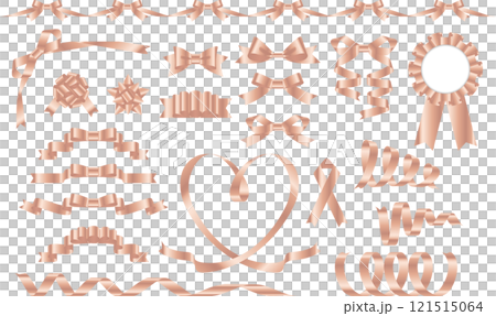 Ribbon set 2, 8 peach gold 121515064