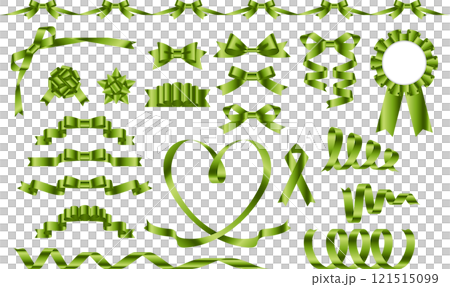Ribbon set 2, 4 yellow green 121515099