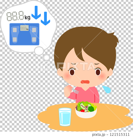 A woman who only eats salads for dieting 121515311