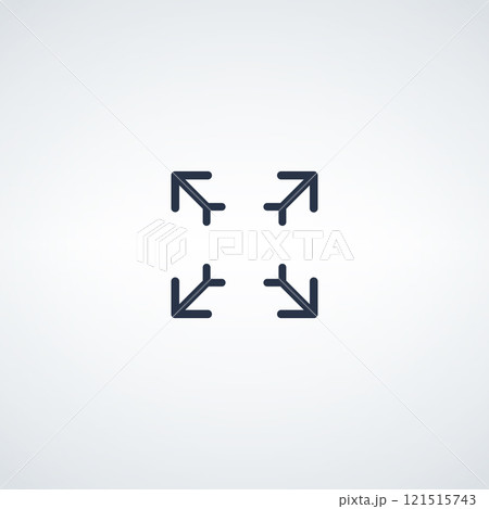 Expand arrows Icon for User Interface and Zoom Functions Ideal for Illustrating Expandable Content and Enlarging Options in Designs. Stock vector illustration isolated on white background. Expand arrows Icon for User Interface and Zoom Functions Ideal for Illustrating Expandable Content and Enlarging Options in Designs. Stock vector illustration isolated on white background. 121515743