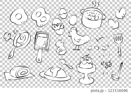 いろいろなたまごの線画 121516096