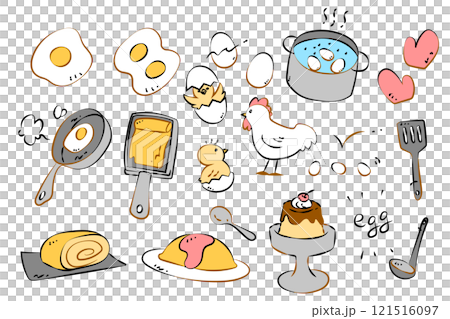 いろいろなたまごのイラスト 121516097