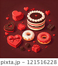 ラブリースイーツ ハート　イラスト 121516228