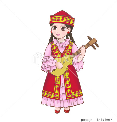 シルクロード 民族衣装 少女のイラスト素材 [121516671] - PIXTA