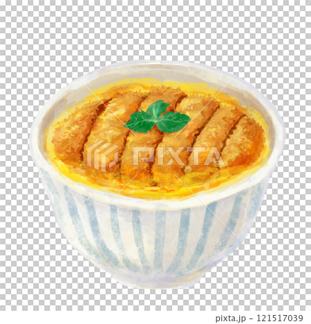 白碗裡的豬排蓋飯插圖 121517039