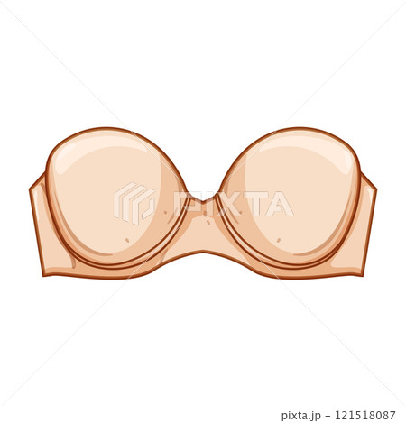 bandeau strapless bra cartoon vector illustration 121518087