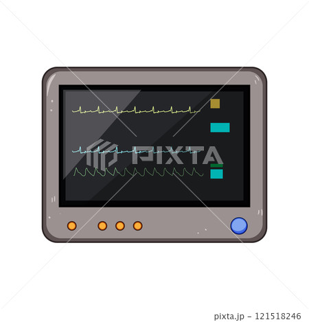 electrocardiogram ekg monitor cartoon vector illustration electrocardiogram ekg monitor cartoon vector illustration 121518246