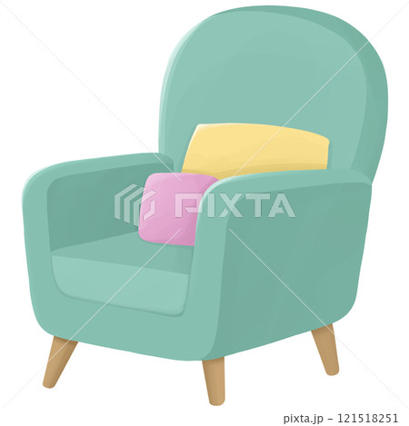 Green armchair with pillows Green armchair with pillows 121518251