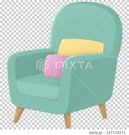 Green armchair with pillows Green armchair with pillows 121518251