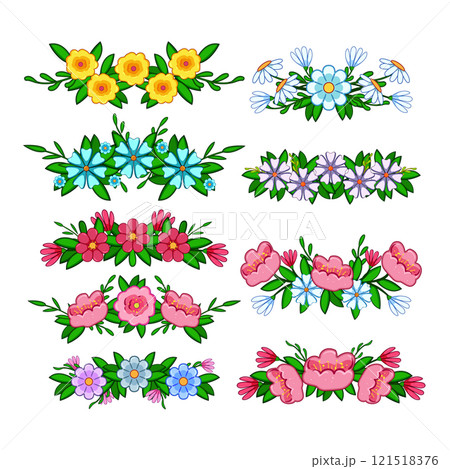 flower crown set cartoon vector illustration flower crown set cartoon vector illustration 121518376