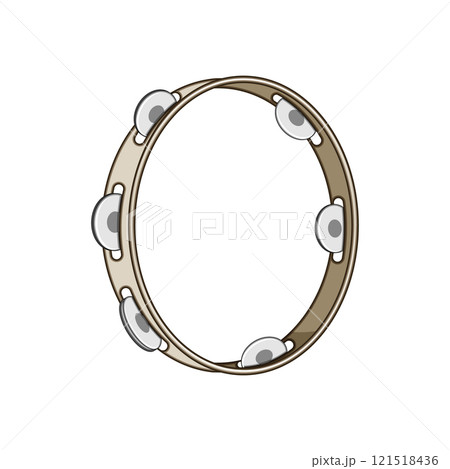 percussion tambourine cartoon vector illustration 121518436