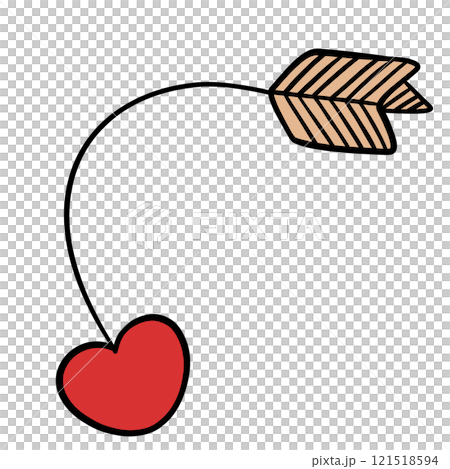 Cupid Arrow Illustration with Heart Symbol for Valentines Day and Romantic Themes Cupid Arrow Illustration with Heart Symbol for Valentines Day and Romantic Themes 121518594