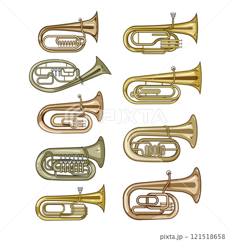tuba set cartoon vector illustration 121518658