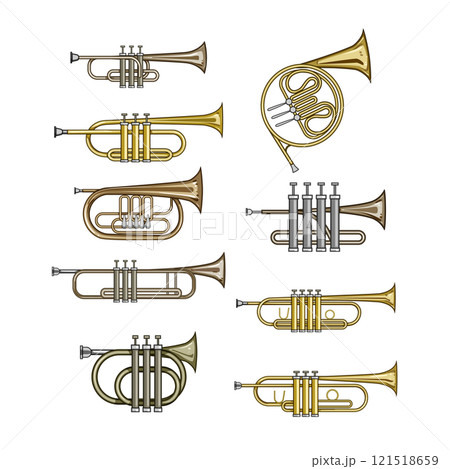 trumpet set cartoon vector illustration 121518659