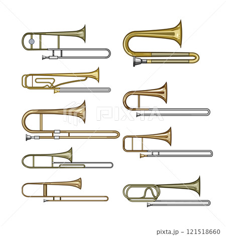 trombone set cartoon vector illustration trombone set cartoon vector illustration 121518660