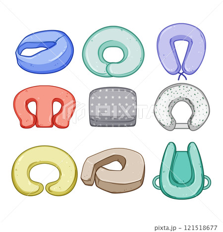nursing pillow set cartoon vector illustration 121518677