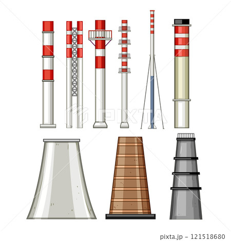 industrial chimney set cartoon vector illustration industrial chimney set cartoon vector illustration 121518680