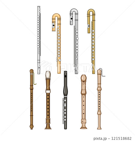 flute set cartoon vector illustration 121518682