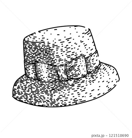 beach sunhat sketch hand drawn vector 121518690