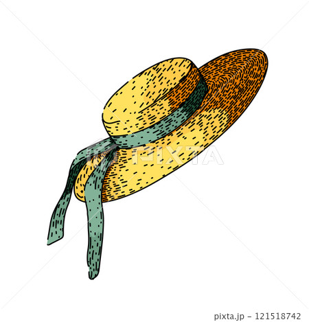 fashion sunhat sketch hand drawn vector 121518742
