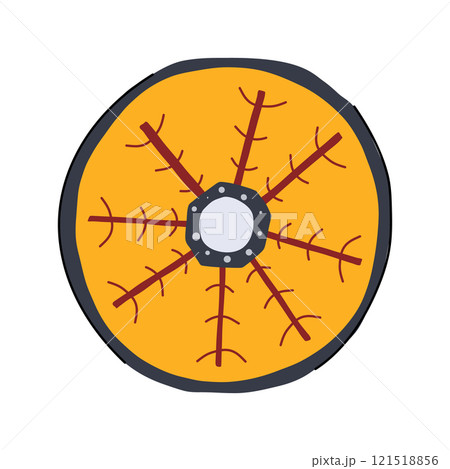 metal viking shield cartoon vector illustration 121518856
