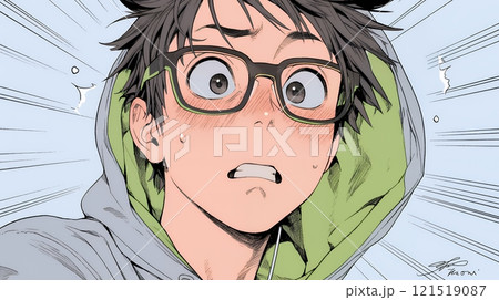 想定外のことを目にして驚いている様子 121519087