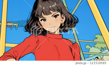 生意気な（挑戦的・自信満々・勝ち誇った）顔をしている女の子