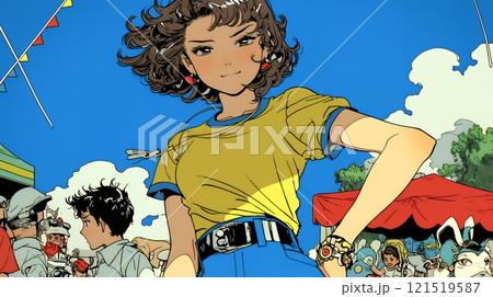 生意気な（挑戦的・自信満々・勝ち誇った）顔をしている女の子