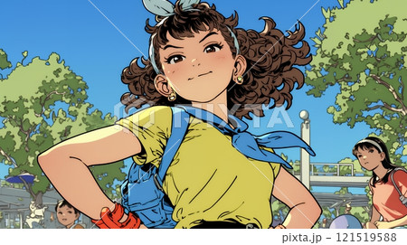 生意気な（挑戦的・自信満々・勝ち誇った）顔をしている女の子