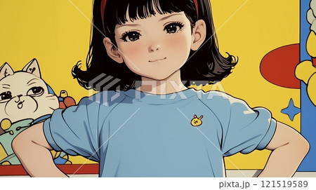 生意気な（挑戦的・自信満々・勝ち誇った）顔をしている女の子