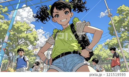 生意気な(挑戦的・自信満々・勝ち誇った)顔をしている女の子 生意気な(挑戦的・自信満々・勝ち誇った)顔をしている女の子 121519593