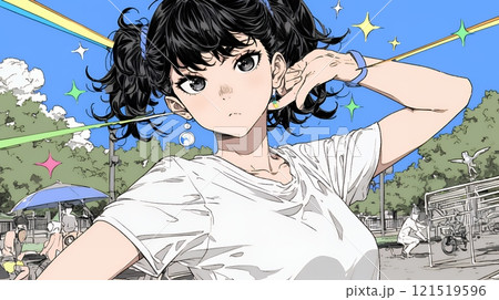 生意気な（挑戦的・自信満々・勝ち誇った）顔をしている女の子