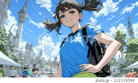 生意気な（挑戦的・自信満々・勝ち誇った）顔をしている女の子