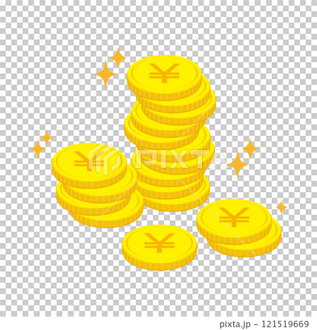 Illustration material of stacked coins Illustration material of stacked coins 121519669