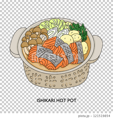 Hokkaido Ishikari nabe line drawing illustration 121519854