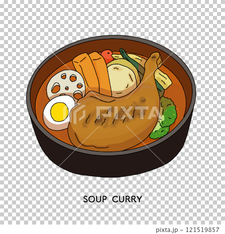 北海道 スープカレー 線画のイラスト 北海道 スープカレー 線画のイラスト 121519857