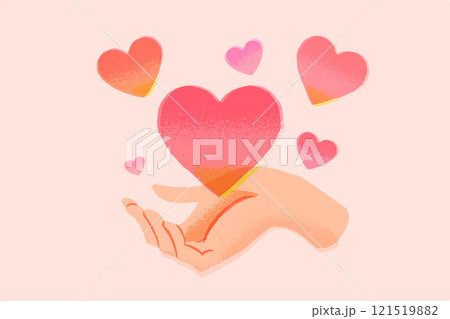 手のひらに浮かぶハート 121519882