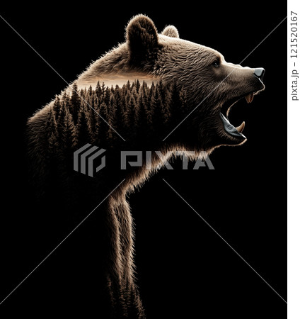 クマと森林の力強い象徴 クマと森林の力強い象徴 121520167