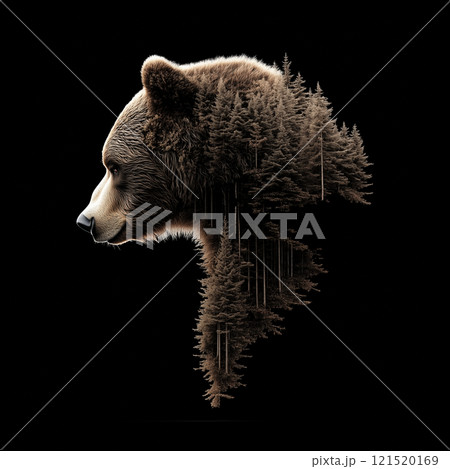 森を守る野生のクマの威厳 森を守る野生のクマの威厳 121520169