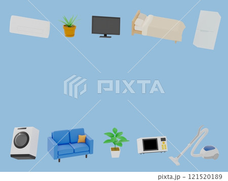 家具と家電の背景イラスト 家具と家電の背景イラスト 121520189