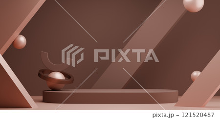 mocha tone Fashion product background stand podium display with blank backdrops. mocha tone Fashion product background stand podium display with blank backdrops. 121520487
