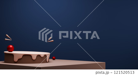 two tone mocha and blue, Fashion product background stand podium display with blank backdrops. two tone mocha and blue, Fashion product background stand podium display with blank backdrops. 121520513