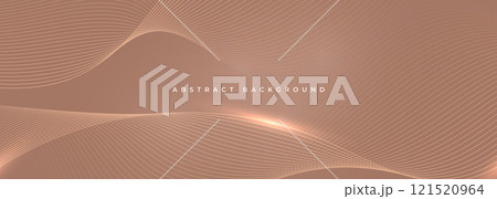 Soft brown wide abstract vector background with glowing wavy lines 121520964