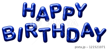 3D画像_風船_HAPPY BIRTHDAY_青 3D画像_風船_HAPPY BIRTHDAY_青 121521071