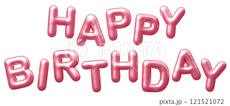 3D画像_風船_HAPPY BIRTHDAY_ピンク 3D画像_風船_HAPPY BIRTHDAY_ピンク 121521072