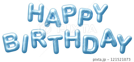 3D画像_風船_HAPPY BIRTHDAY_水色 121521073