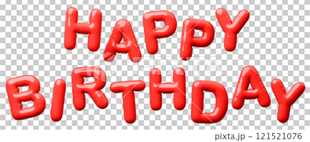 3D image_balloon_HAPPY BIRTHDAY_red 121521076