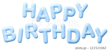 3D画像_風船_HAPPY BIRTHDAY_水色 121521082