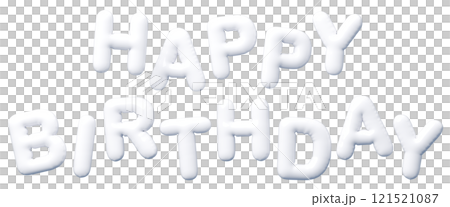 3D image_balloon_HAPPY BIRTHDAY_white 121521087