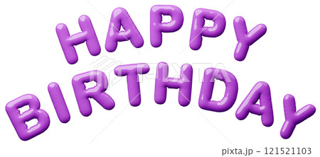 3D画像_風船_HAPPY BIRTHDAY_紫 3D画像_風船_HAPPY BIRTHDAY_紫 121521103